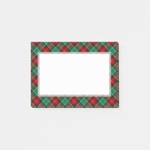 Red Green Holiday Plaid Pattern Stickies Post-it Notes