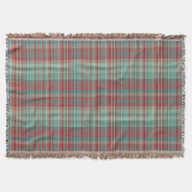 Red Green Holiday Plaid Throw Blanket (Front)