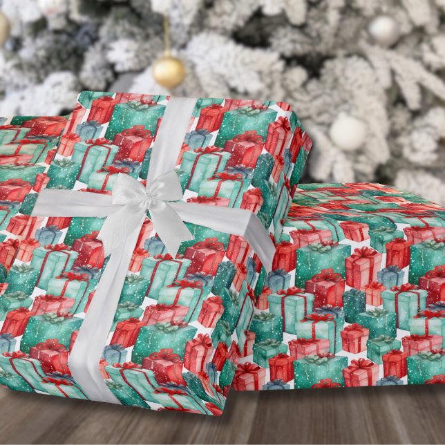 Red Green Holiday Presents Christmas Wrapping Paper (Classic Red Green Holiday Presents Christmas Wrapping Paper )