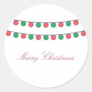 Red Green Holiday String of Lights Stickers