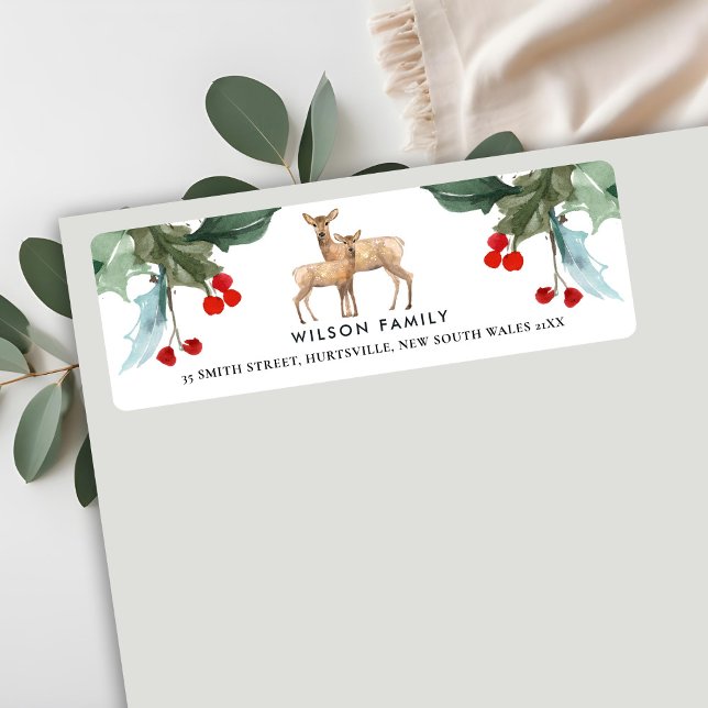 RED GREEN HOLLY BERRY DEER DUO NEW YEAR ADDRESS (Creator Uploaded)