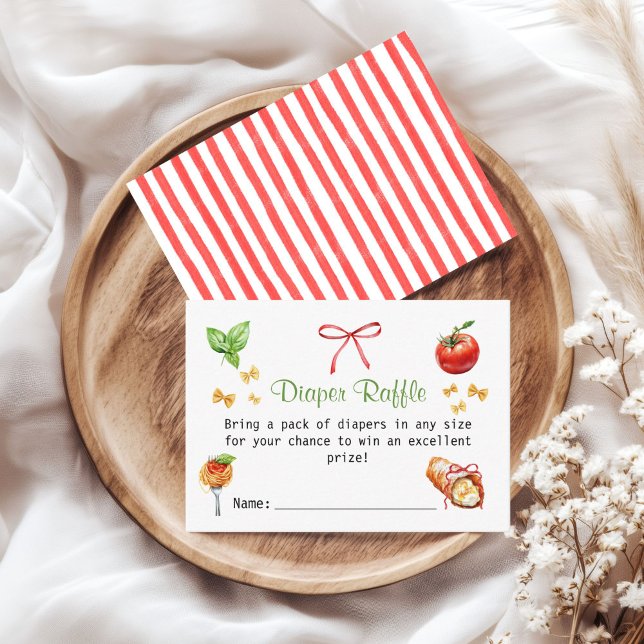 Red Green Holy Cannoli Baby Shower Diaper Raffle Enclosure Card (Red and green Holy Cannoli Baby Shower Diaper Raffle)
