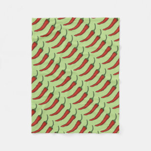Red Green Hot Chilli Chile Pepper Vegetable Foodie Fleece Blanket