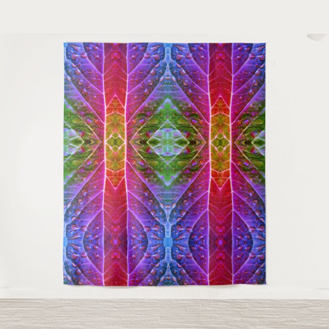 Red & Green Ikat  Tapestry (Front)