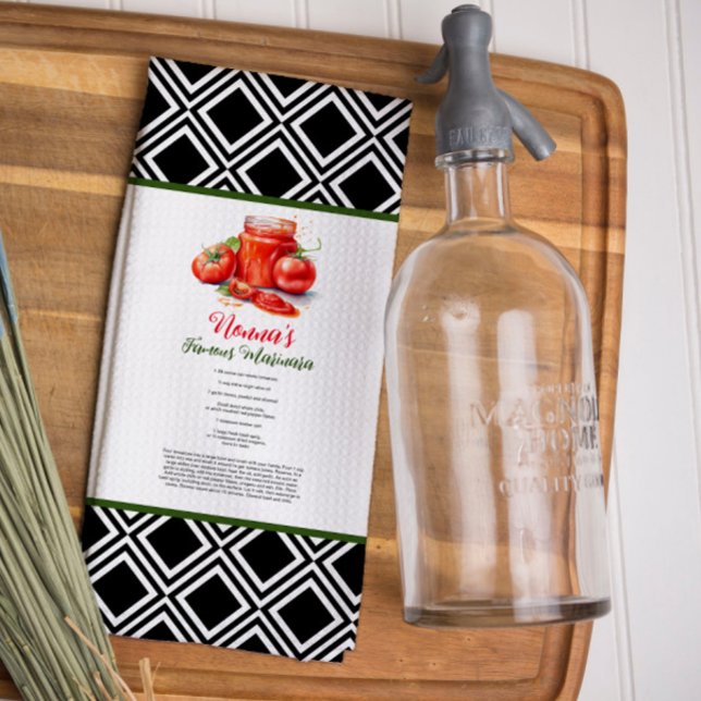 Red Green Italian Nonna's Family Recipe Custom Tea Towel (Creator Uploaded)