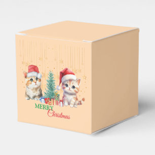 Red Green kitten cat Santa Merry Christmas Party  Favour Box