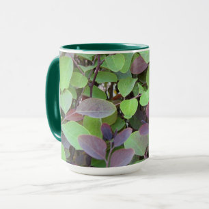 Red & Green Leaves Branches Photography Mug