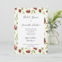 Red Green Leaves Ladybugs Bridal Shower