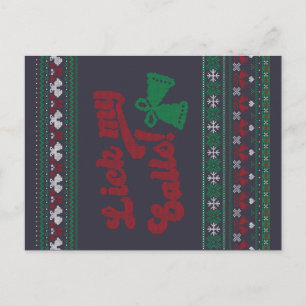 Red Green Lick My Balls Ugly Christmas Postcard