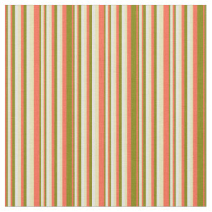 Red, Green, Light Cyan & Tan Coloured Pattern Fabric