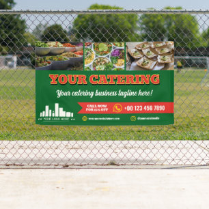 Red Green Logo Photo Catering Marketing Banner