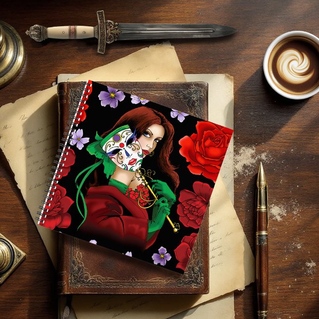 Red Green Masquerade Venetian  Notebook (Creator Uploaded)