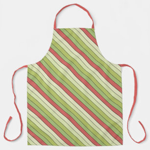 Red Green Melon Color Stripes On Watercolor Paper  Apron