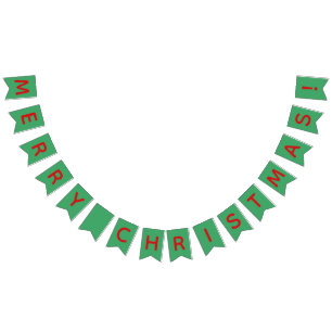 Red & Green Merry Christmas Bunting