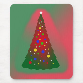 Red Green Merry Christmas Tree Mouse Mat