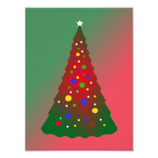 Red Green Merry Christmas Tree Photo Print