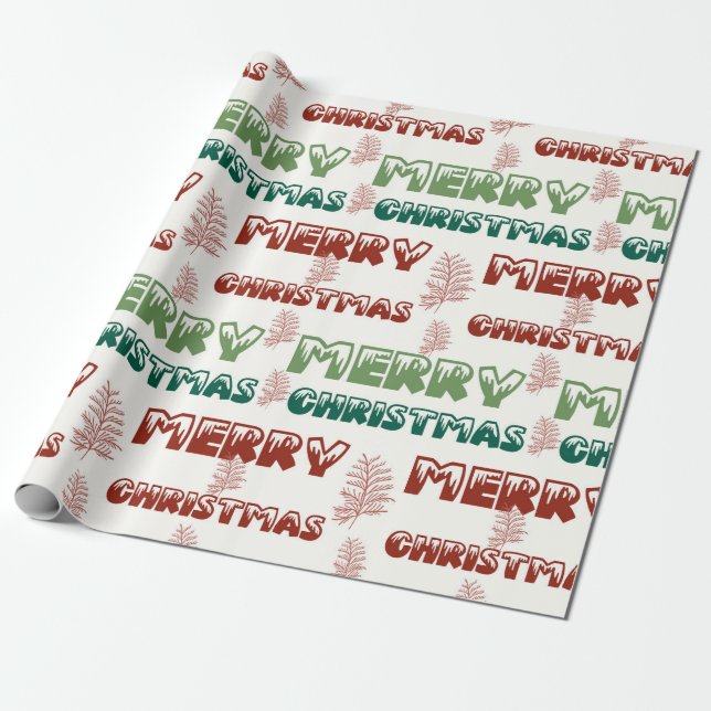 Red Green Merry Christmas  Wrapping Paper (Unrolled)
