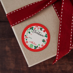 Red Green Merry Christmas Wreath Gift Tags