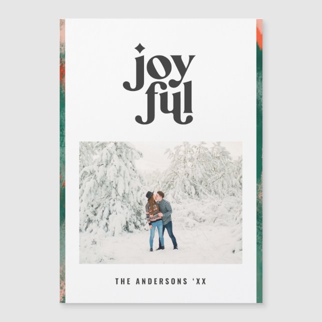 Red + green modern abstract joyful photo holiday (Front)