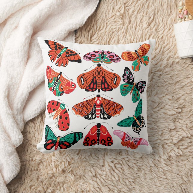 Red Green Moth and Butterfly Cushion (Blanket)