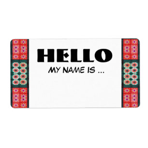 Red Green Name Badge
