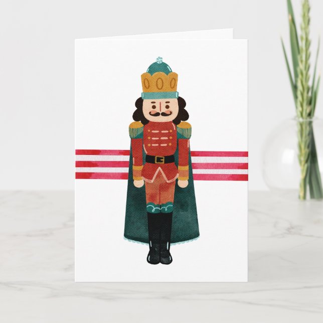 Red Green Nutcracker Christmas Gift  Holiday Card (Front)
