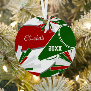 red green or ANY COLORS basketball cheerleader Metal Tree Decoration