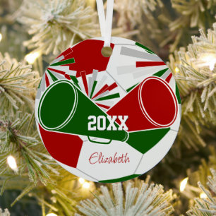 red green or ANY COLORS soccer cheer squad Metal Tree Decoration