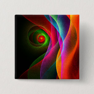 Red Green Orange Modern Abstract Art Pattern #22 15 Cm Square Badge