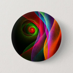 Red Green Orange Modern Abstract Art Pattern #22 6 Cm Round Badge