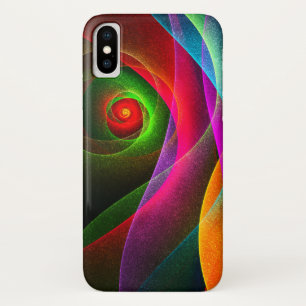 Red Green Orange Modern Abstract Art Pattern #22 iPhone X Case