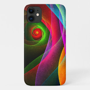 Red Green Orange Modern Abstract Art Pattern #22 iPhone 11 Case