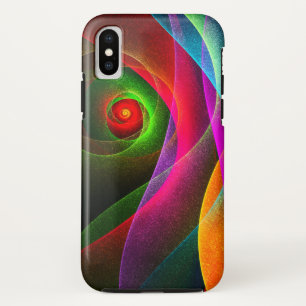 Red Green Orange Modern Abstract Art Pattern #22 iPhone X Case