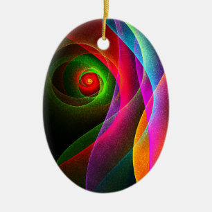 Red Green Orange Modern Abstract Art Pattern #22 Ceramic Tree Decoration