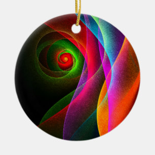 Red Green Orange Modern Abstract Art Pattern #22 Ceramic Tree Decoration