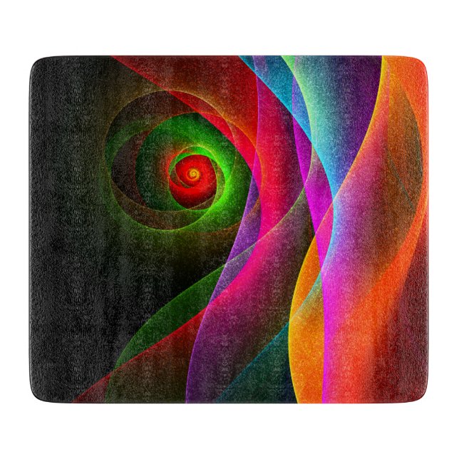 Red Green Orange Modern Abstract Art Pattern #22 Cutting Board (Front)