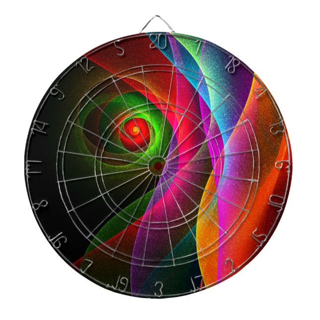Red Green Orange Modern Abstract Art Pattern #22 Dartboard (Front)