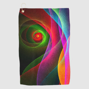 Red Green Orange Modern Abstract Art Pattern #22 Golf Towel