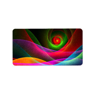 Red Green Orange Modern Abstract Art Pattern #22 Label