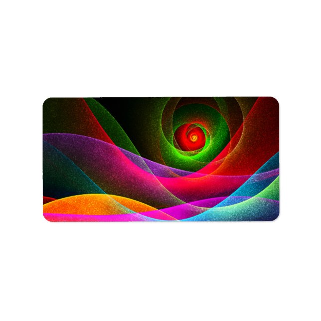 Red Green Orange Modern Abstract Art Pattern #22 Label (Front)