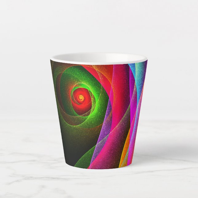 Red Green Orange Modern Abstract Art Pattern #22 Latte Mug (Front)