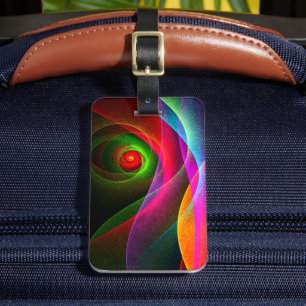 Red Green Orange Modern Abstract Art Pattern #22 Luggage Tag
