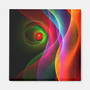 Red Green Orange Modern Abstract Art Pattern #22 Magnet