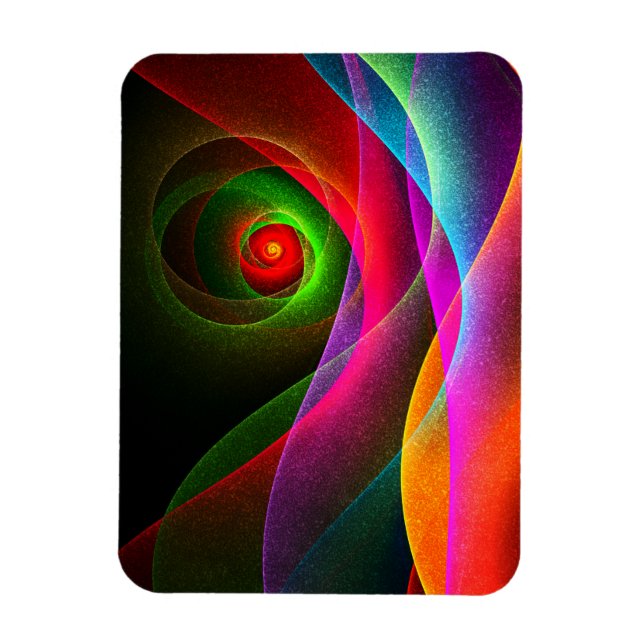 Red Green Orange Modern Abstract Art Pattern #22 Magnet (Vertical)