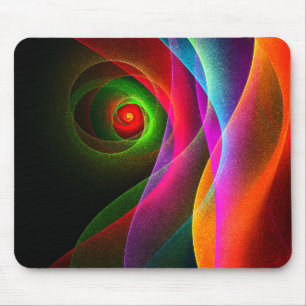 Red Green Orange Modern Abstract Art Pattern #22 Mouse Mat