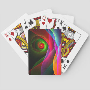 Red Green Orange Modern Abstract Art Pattern #22 Playing Cards