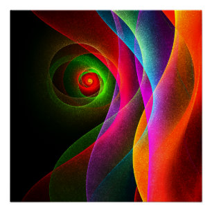 Red Green Orange Modern Abstract Art Pattern #22 Poster