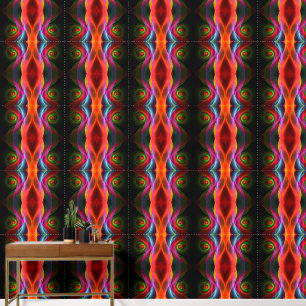 Red Green Orange Modern Abstract Art Pattern #22 Wallpaper