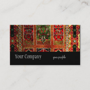 Red green Oriental Rug Business Card