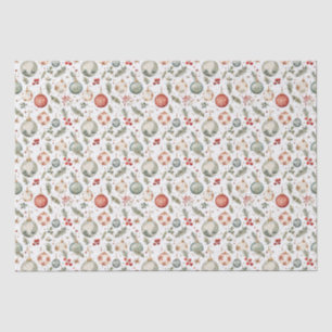 Red Green Ornaments Boho Antique Vintage Christmas Tissue Paper